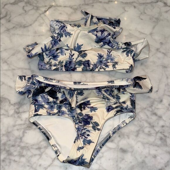 Zimmermann Blue and White Floral Bikini Set 1Y - Picture 1 of 6